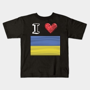 I love Flag from Ukraine Kids T-Shirt